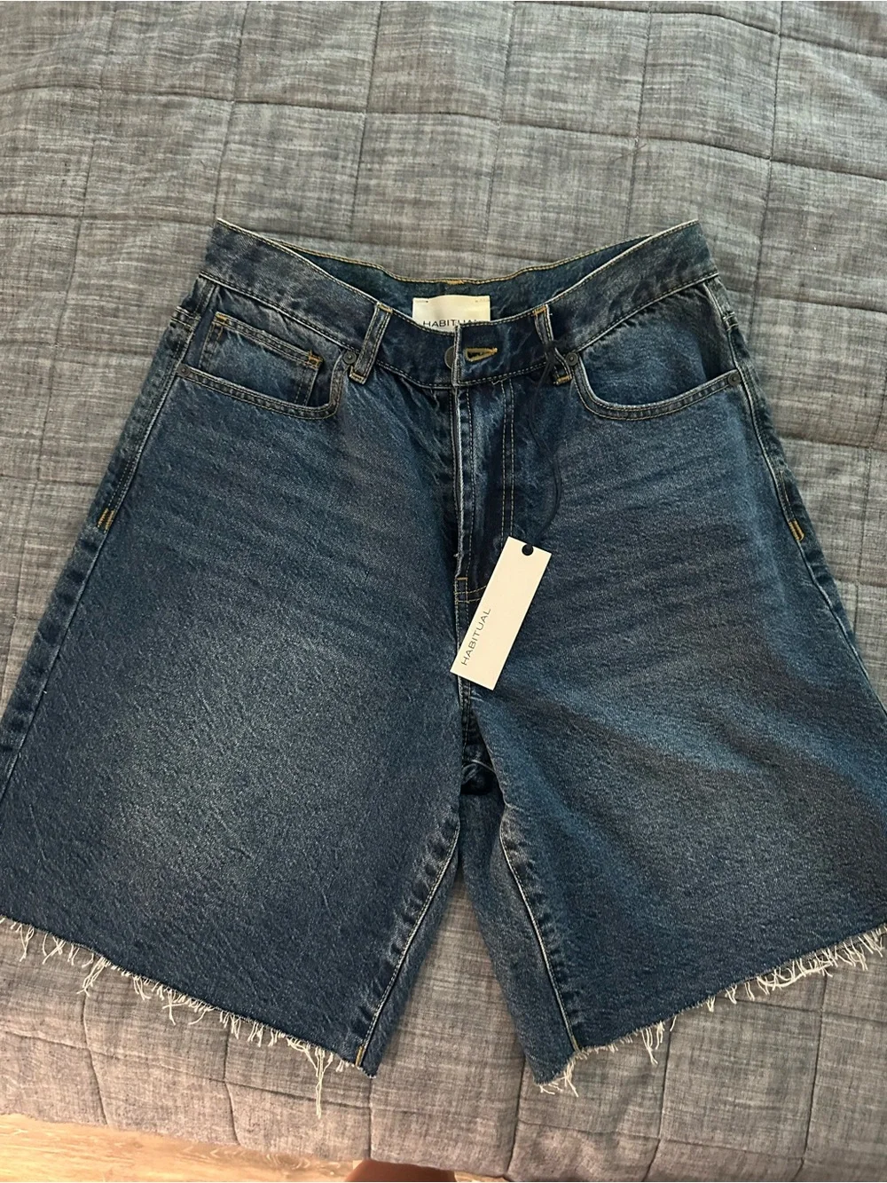 Habitual Joey Dark Wash Raw Hem Denim Shorts